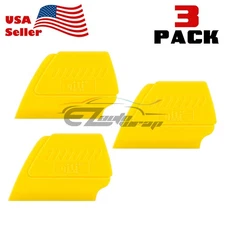 3pc Yellow Hard-Edge Precision Detailed Squeegee Vinyl Wrap Application Scraper
