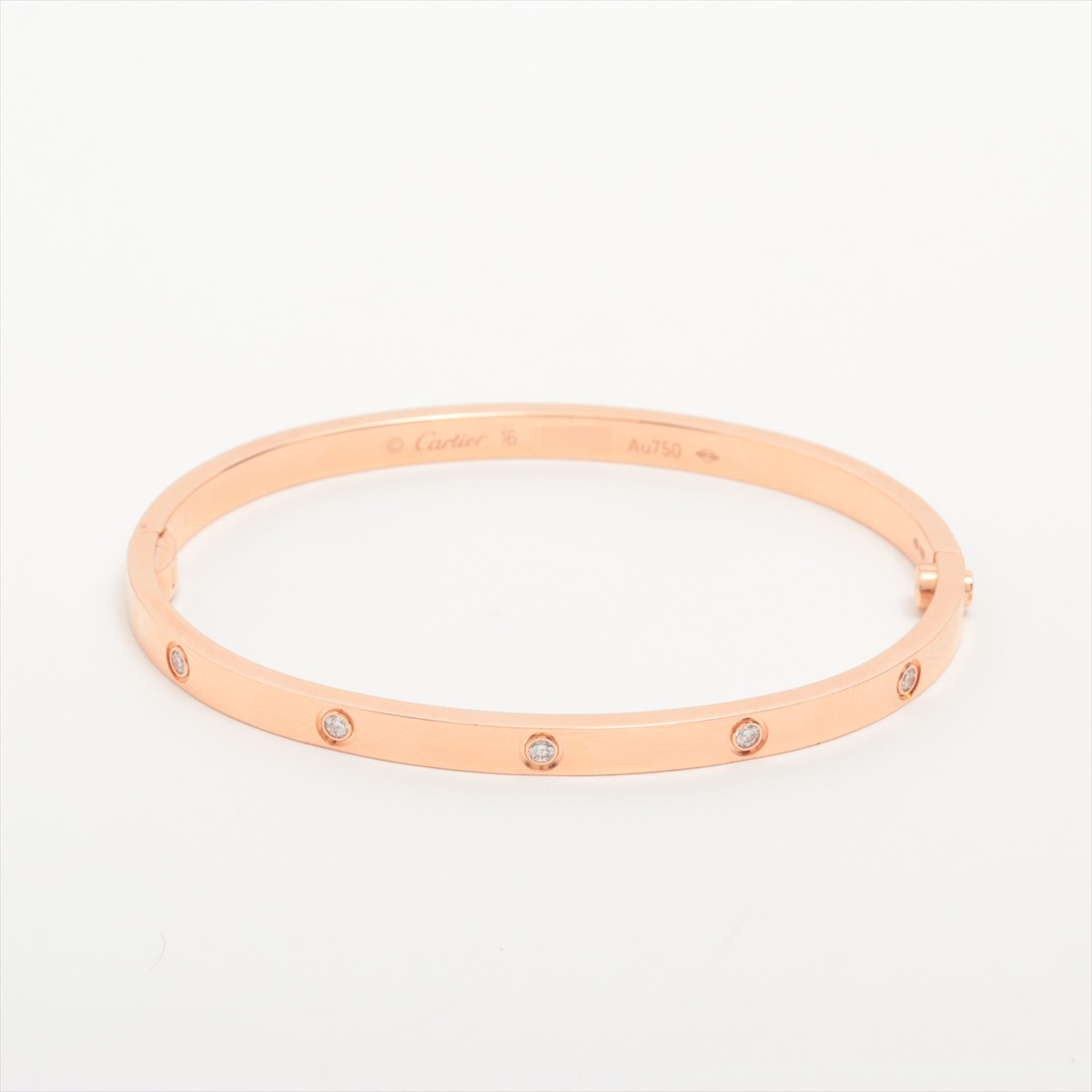 Cartier Love SM full diamond white gold bracelet 17.5g size 16 with screwdriver