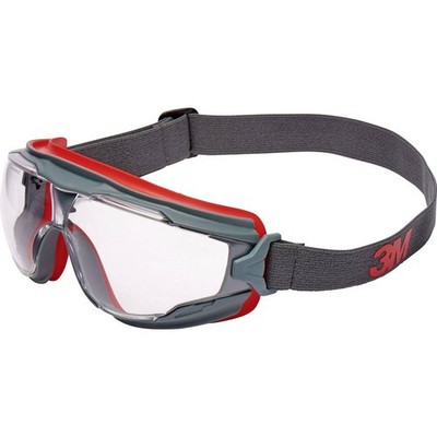 3M Goggle Gear 500 GG501 Vollsichtbrille mit Antibeschlag-Schutz Grau, Rot