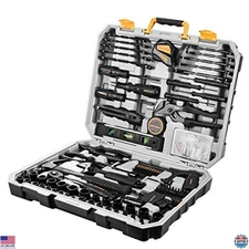 218-Piece Household Tool Kit, Auto Repair Set with Plier, Screwdriver & Case