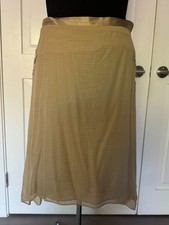 Falda mujer Derek Lamb. 100% seda. Talla 10. Color beige