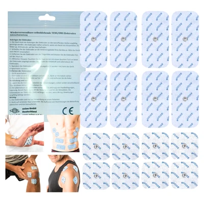 16 TENS Elektroden Pads SANITAS BEURER EMS Gerät kompatibles Mischset v. axion