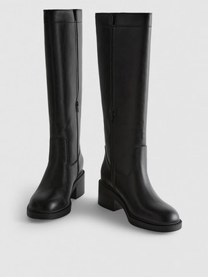 Faux Leather Knee High Boots Primark