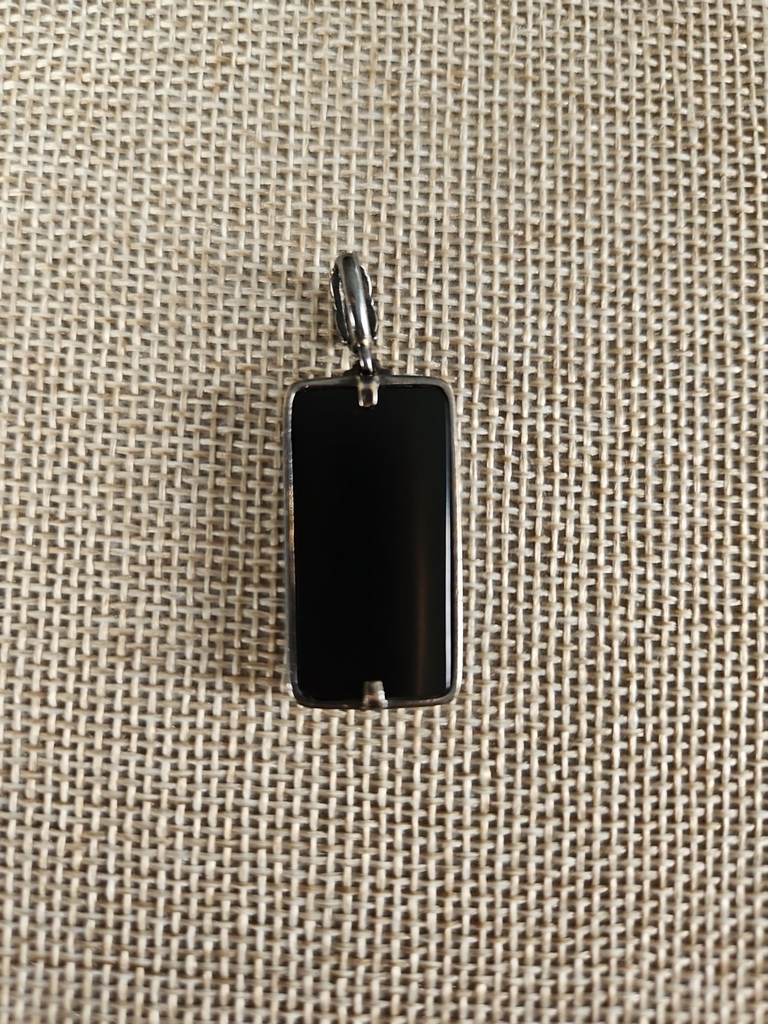 925 Sterling Silver Dragon Pendant Mounted On Onyx Black Stone GUC