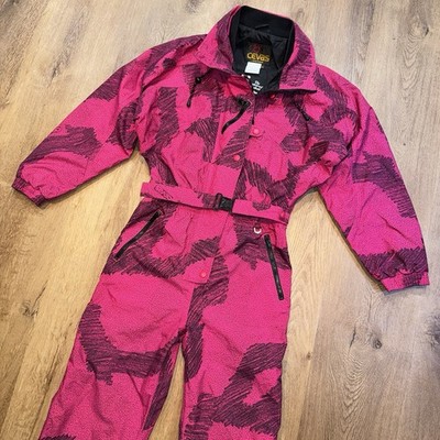 Helly Hansen Ski Suit One piece Snowsuit Cevas Snow Bib Vtg 80s 90s Women Medium
