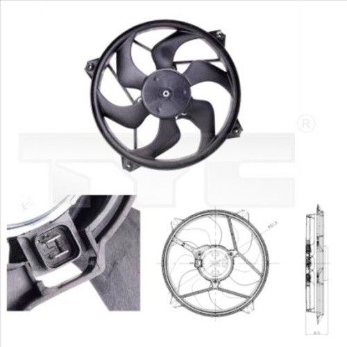 TYC Radiator Fan For CITROEN PEUGEOT Berlingo Xsara Partner Tepee space ...