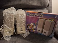 Retro Vintage Beige A4 Tech AS-6 Multimedia PC Speakers Boxed