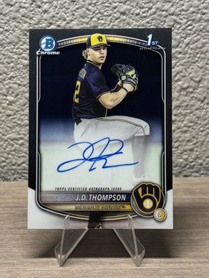2025 Bowman Draft J.D. Thompson Chrome Auto 1st Prospect #CPA-JT Brewers