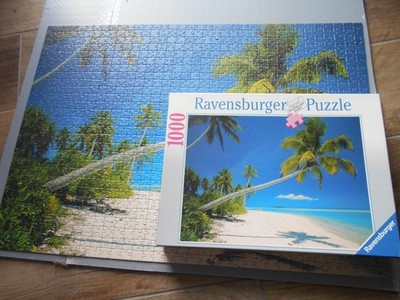Puzzle Südsee (Cook-Inseln) Palmenstrand. Ravensburger, 1000 Teile. Komplett
