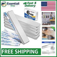 6 Neodymium Magnets - 18 lbs Pull Force with Adhesive for Crafting