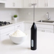 Mini USB Rechargeable Milk Frother 3-Speed Handheld Coffee Whisk Mixer, Black🔥