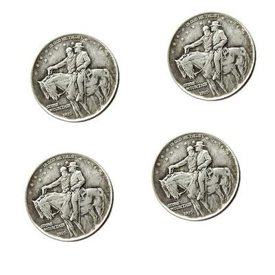 #ad 4PCS 1925 Stone Mountain Silver Half Dollar Classic Commemorative Imitation Coin $16.59