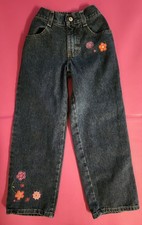 Vintage Lee Girls Embroidered Flower Jeans Size 6x