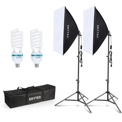 Softbox Lighting Kit 2Pack, 20x28in Soft Box | 135W 5500K E27 Bulb Continuous...