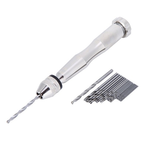 Trapano a percussione manuale mandrino colore argento 0,3 mm-3,6 mm portata con trapano 25HHS nuovo - Foto 1 di 14