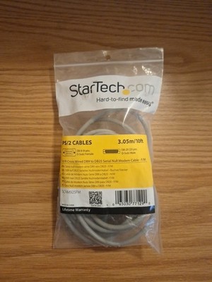 StarTech 10ft Gray DB9 to DB25 Cross Wired Serial Null Modem Cable SCNM925FM