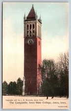 Vintage 1907 The Campanille Iowa State College Ames Iowa Handcolored Postcard