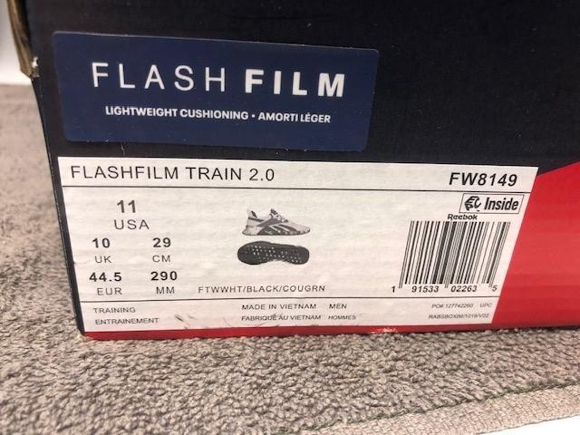 Reebok Fitness Men's White Black FLASHFILM TRAIN 2 MEN'S Sneakers FW8149 SIZE 11 thumbnail 8