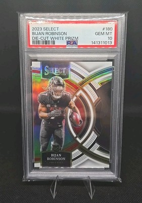 2023 Panini Select Bijan Robinson #180 Die-Cut White Prizm RC  /199 