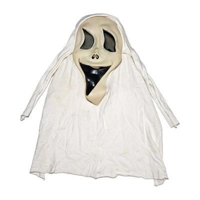 Vintage 1st Gen Fun World Div Scream Ghostface Mask White Hood Silly Ghost 1990s