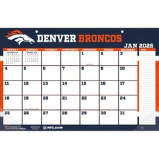 Turner Licensing,  NFL Denver Broncos Small 2026 Desk Pad, 11'' X 17'', 12-Month