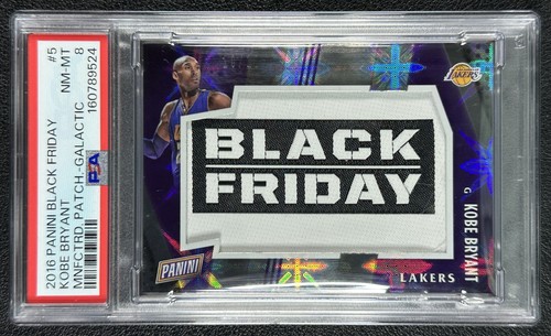 KOBE BRYANT PSA 8 2016 PANINI BLACK FRIDAY #5 MANUFACTURED PATCH GALACTIC 10/10