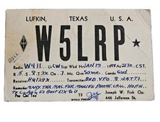 1948 W5LRP Lufkin Texas Ham Amateur Radio QSL Card Postcard Joseph W Fink