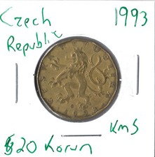 Coin Czech Republic 20 Korun 1993 KM5