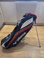 Mizuno Aerolite Stand Golf Bag + Original Rain Hood Shower Cap Red Black