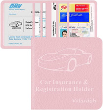 Premium Car Registration and Insurance Card Holder, Car Document Holder for Card