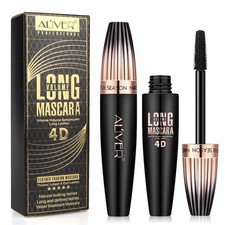 ALIVER 4D Silk Fiber Mascara Waterproof Long Lasting Volume Lengthening Black
