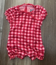 Kickee Pants Girl Bamboo Flag Red Gingham Ruffle Romper Newborn