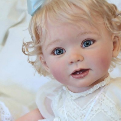 Adorable 28'' Reborn Baby Doll Realistic Toddler Girl Root Curls Cloth Body Gift