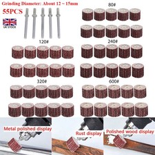 50x Flap Wheel Shaft Sanding Sandpaper Drill Polish Disc For Rotary Tool 80~600#