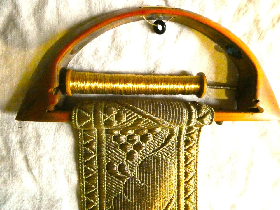 Antique Canette Navette Ruban 61 Bobine LYON FRANCE Croix Rousse Métier à Tisser - Photo 2/4