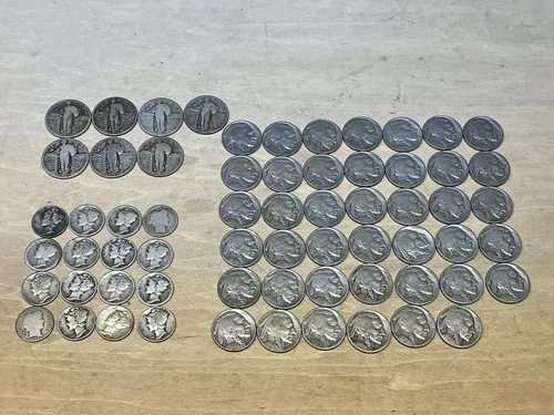 Standing Liberty Quarter , Mercury Some , + Buffalo Nickel Coin Lot