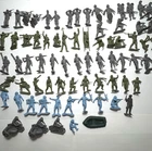 Vtg Louis Marx Soldiers Mixed Lot of 78 Some Unbranded War Blue Green Gray