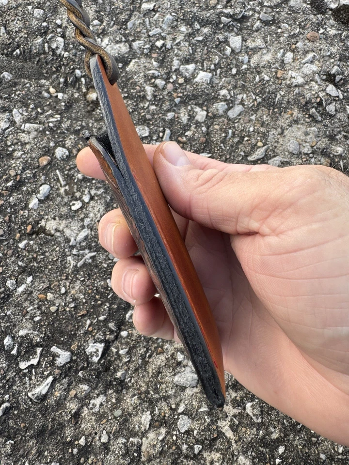 Cuchillo de cuero bolsa deslizante estuche hecho a mano XX tamaño cuchillo trampero o ganadero Foto 4 de 4