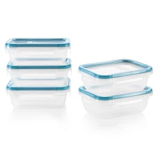 Total Solution 5-Pack (3-Cup) Plastic Food Storage Containers Set, Leakproof ...