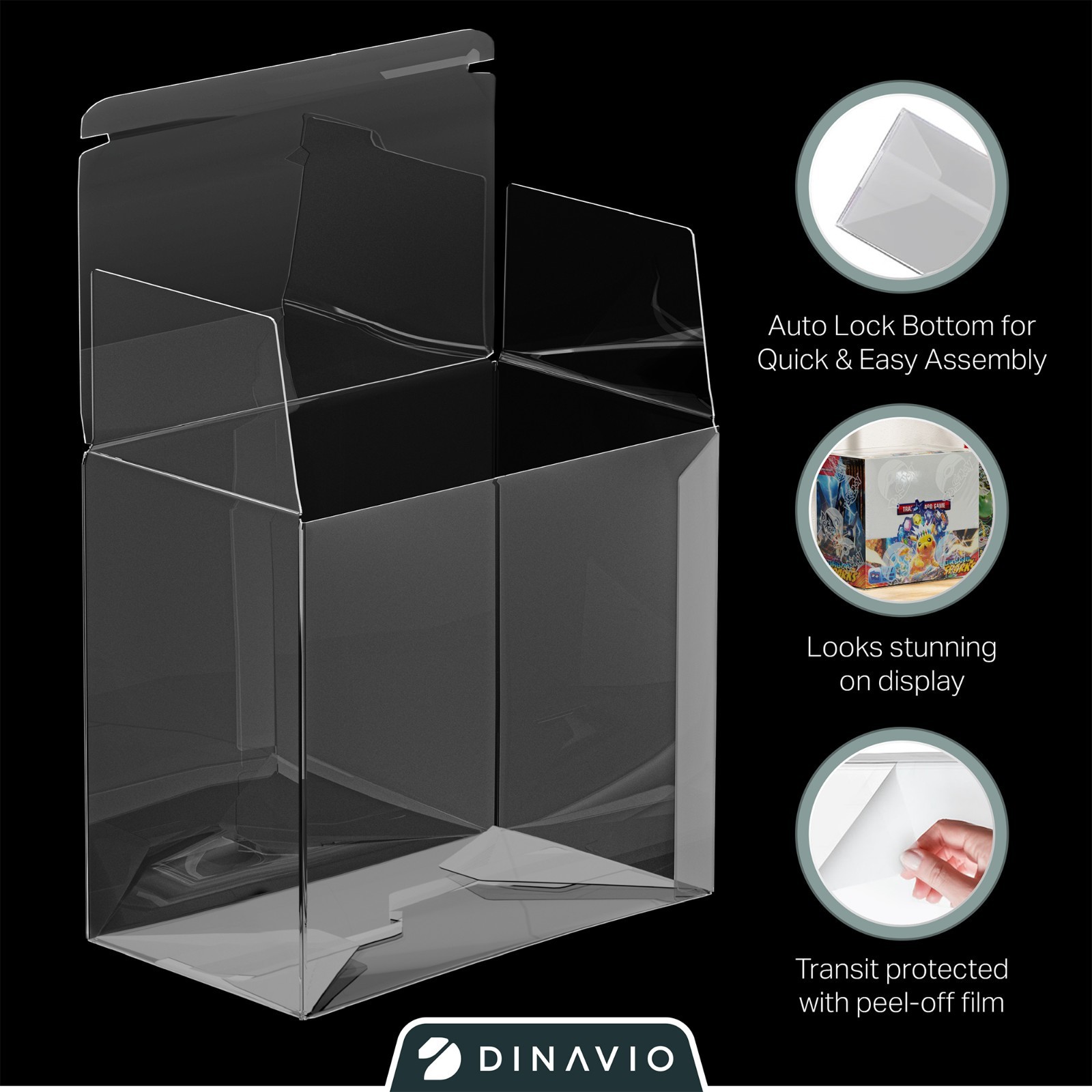 Plastic Pokemon Booster Box Case Protectors (x10) 0.5mm Thick Displays 10 PACK