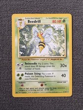 Pokemon Base Set Beedrill Trading Card 17/102 4th Print Rare, WOTC 1999-2000