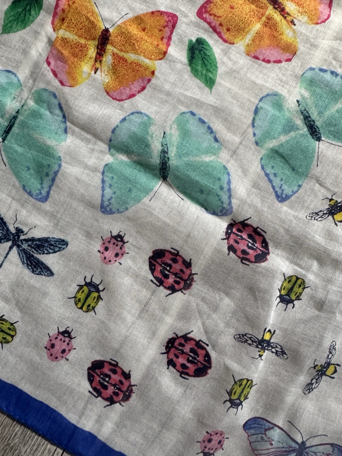 ECHO Talbots Scarf Rectangular Butterfly Bugs Sil… - image 6