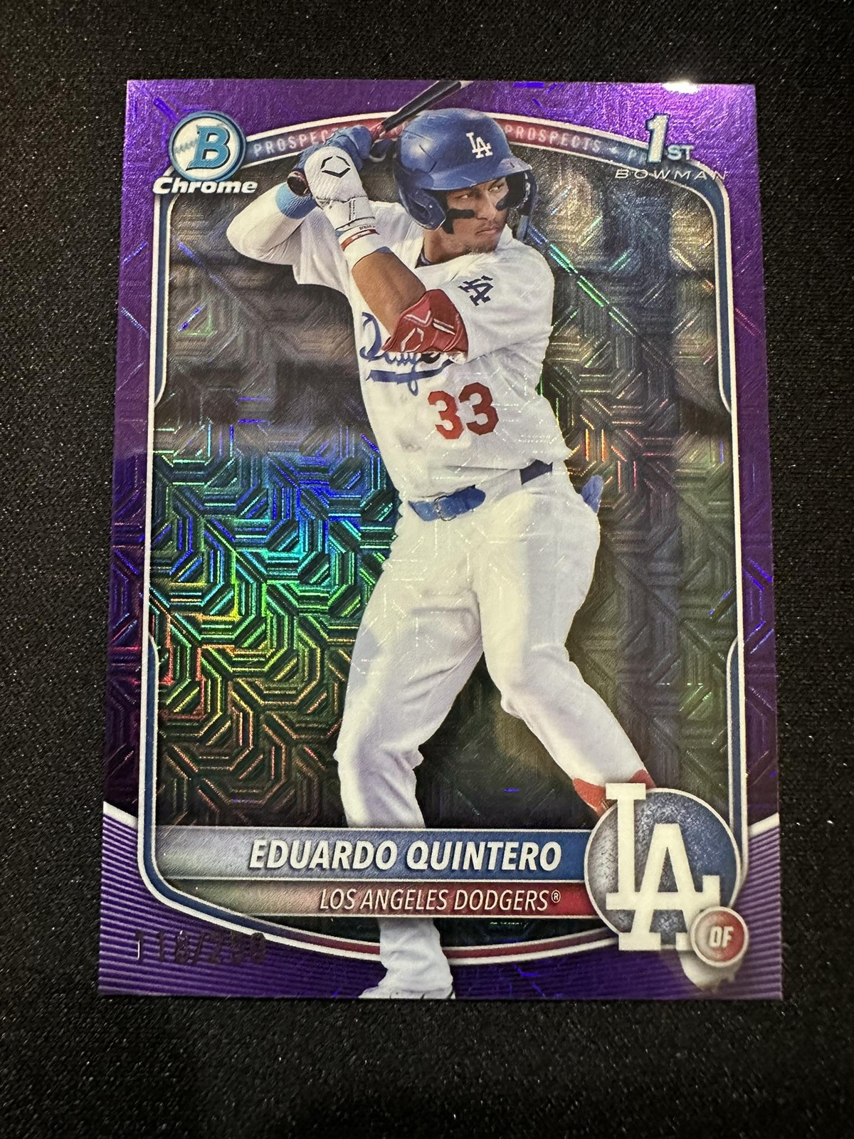 2025 1st Bowman Eduardo Quintero Chrome Mojo Purple Refractor /250