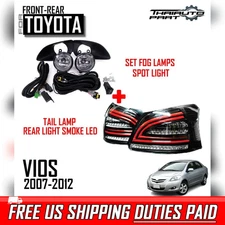 For Toyota Vios Belta 07-12 Sedan NCP93 Set Tail Light Rear Smoke LED Fog Lamp