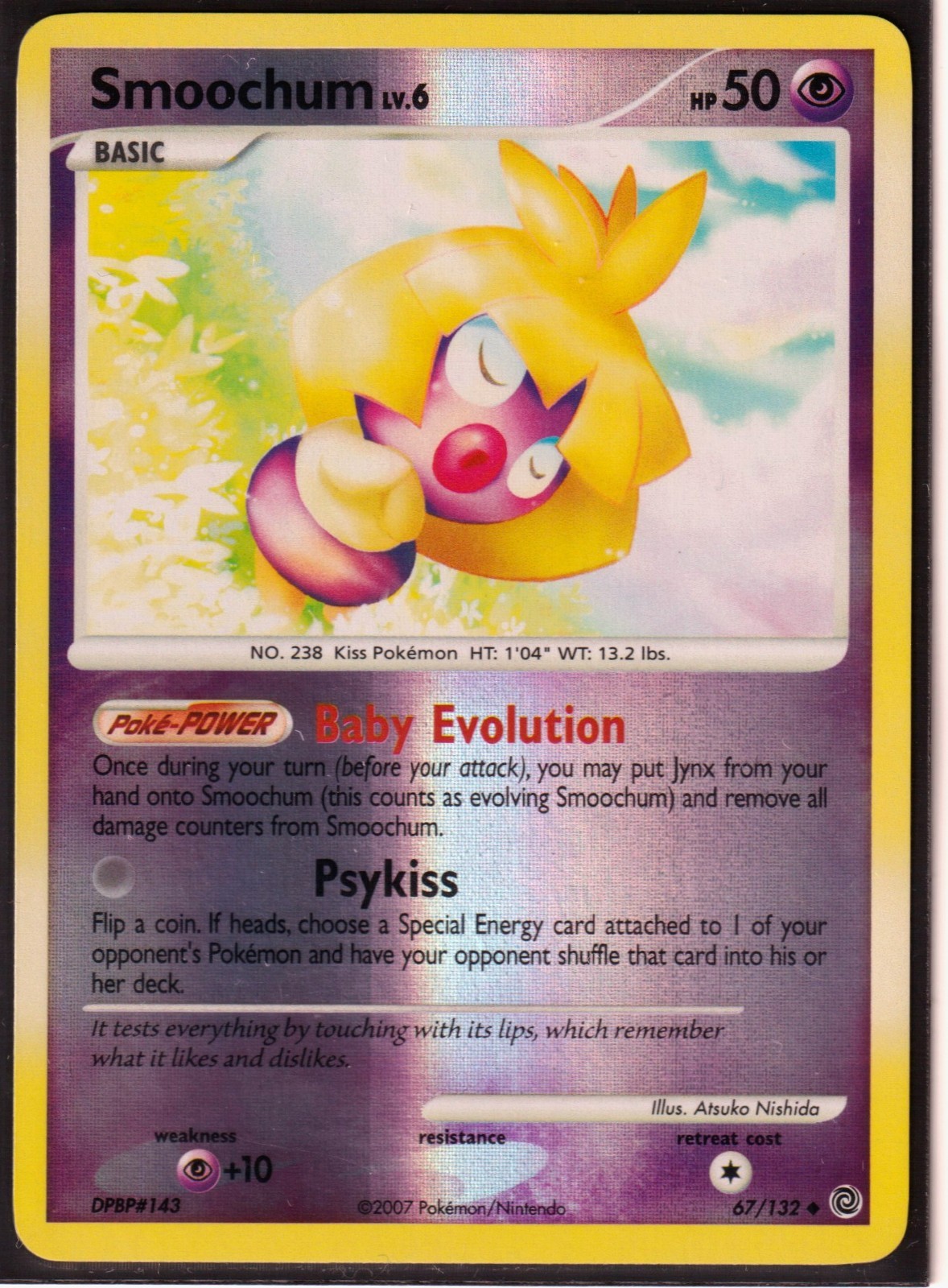 2007 POKEMON SMOOCHUM 67/132 D&P SECRET WONDERS - UNCOMMON REVERSE HOLO (S4)