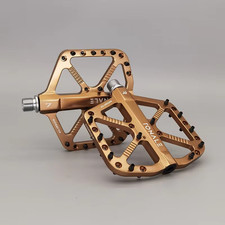 MTB Bike Pedals Brown CNC Aluminum Alloy Polished 3 Bearings Pedal Road Mountain