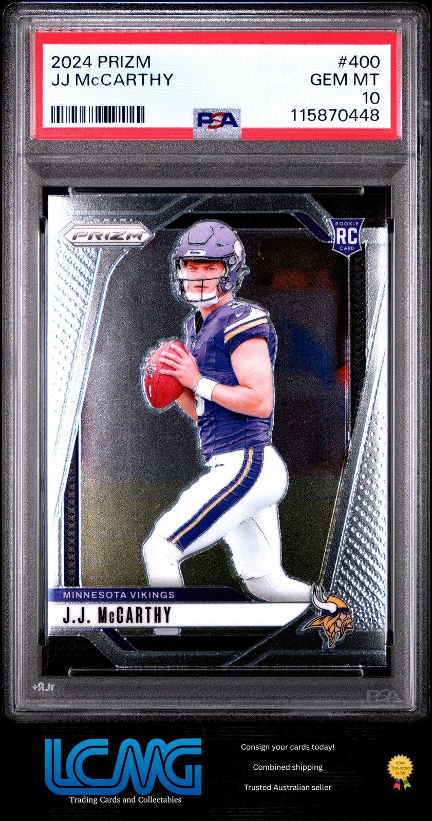 2024 Panini Prizm #400 Jj Mccarthy PSA 10 Rookie Card B8Q view 1