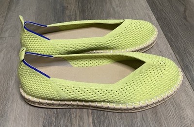 Rothy s The Espadrille Limeade Green Slip On Flats Size 8.5 EUC Washable Shoes