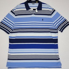 NWT Polo Ralph Lauren Mens XL Classic Fit Striped Short Sleeve Shirt Blue White