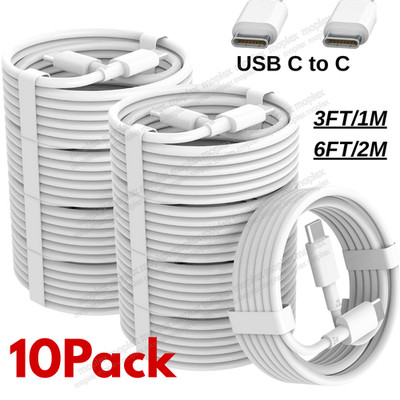 10X 60W USB-C to USB-C Cable Fast Charger Cord For iPhone 16 15 Pro Android Lot